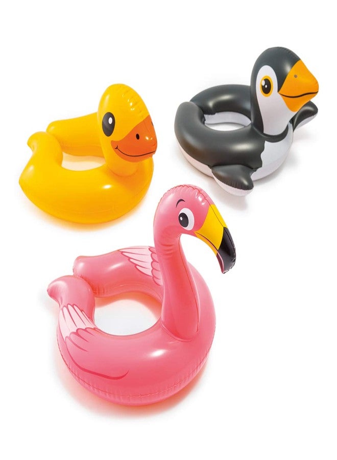 VWretails Playful Animal Inflatable Swim Split Ring for Kids Swimming (Assorted Color and Design - Pack of 1) - Image 1